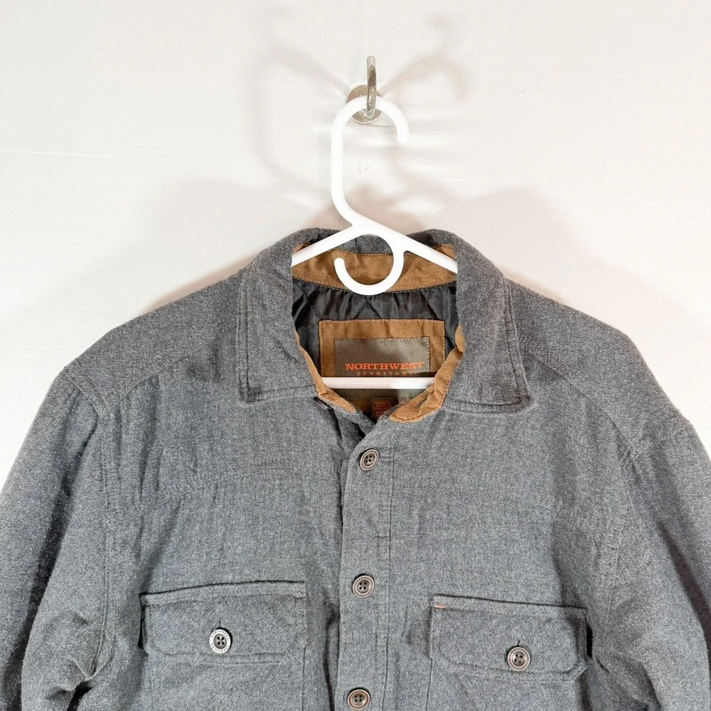 Northwest Territory Mens Wool‎ Shirt Jacket Insulated Quilted Lined Medium